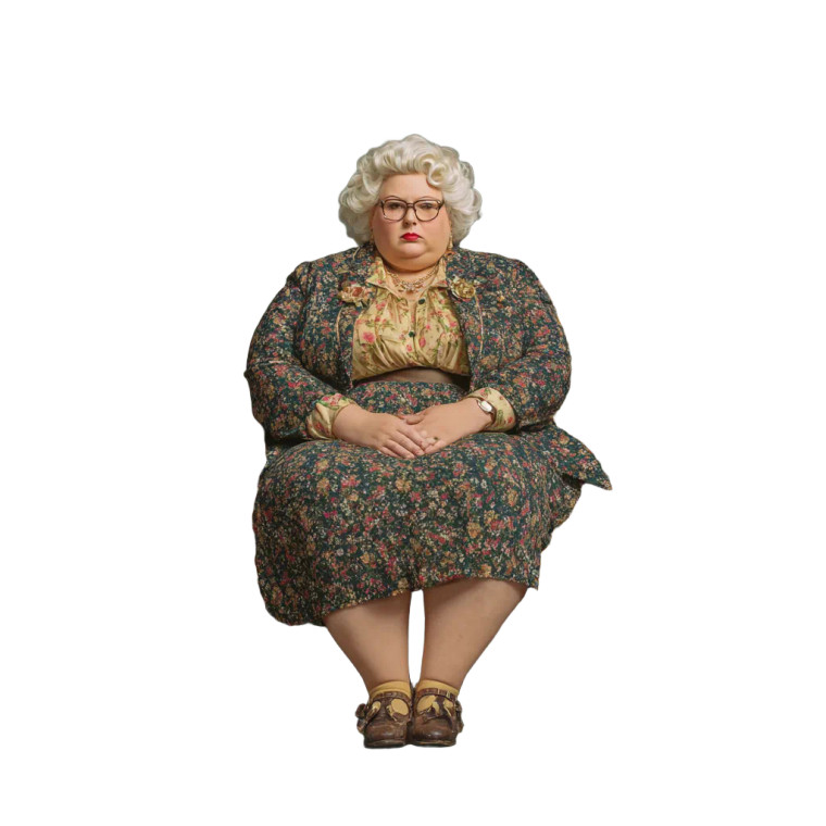 Fat Woman Sitting Vinyl Car Decal Sticker – Waterproof & UV-Resistant 3.4133333333333336"