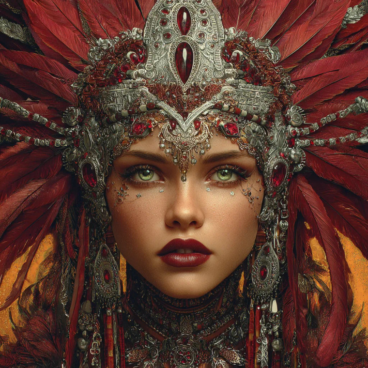 Mystical Feather Headdress Vinyl Car Decal Sticker – Waterproof & UV-Resistant 3.4133333333333336"