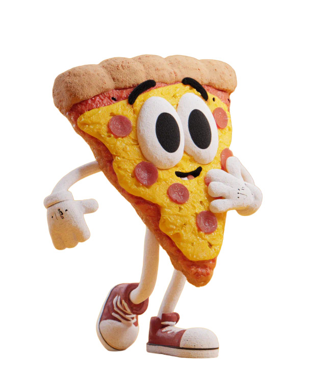 Cartoon Pizza Slice Vinyl Car Decal Sticker – Waterproof & UV-Resistant 4.0"