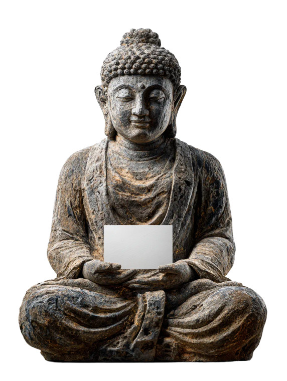 Stone Buddha Statue Vinyl Car Decal Sticker – Waterproof & UV-Resistant 8.213333333333333"
