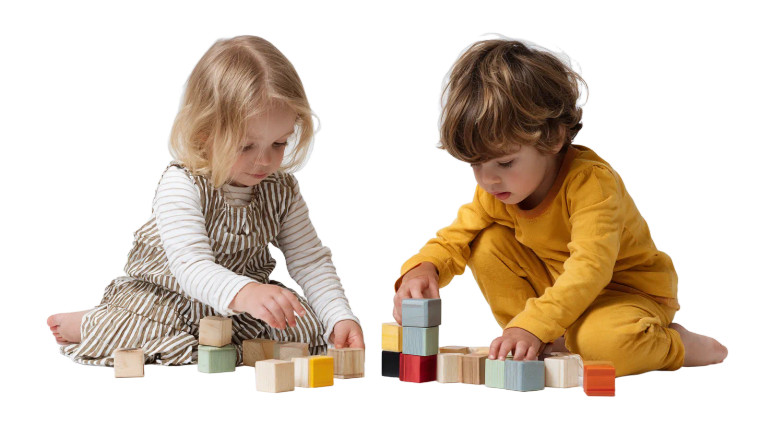 Children Playing Blocks V3 Vinyl Car Decal Sticker – Waterproof & UV-Resistant 2.72"