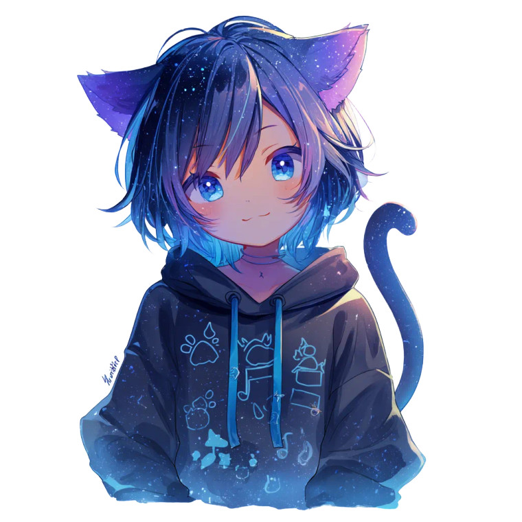 Dreamy Chibi Cat Vinyl Car Decal Sticker – Waterproof & UV-Resistant 6.826666666666667"