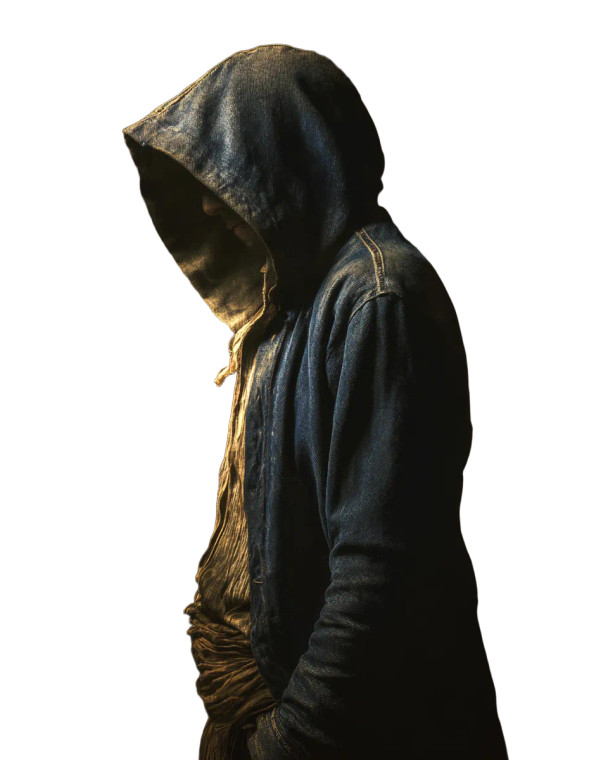 Hooded Noble Figure Vinyl Car Decal Sticker – Waterproof & UV-Resistant 4.0"