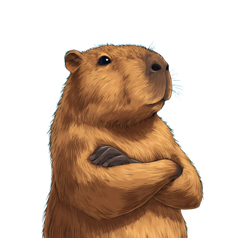 Proud Capybara Vinyl Car Decal Sticker – Waterproof & UV-Resistant 3.4133333333333336"