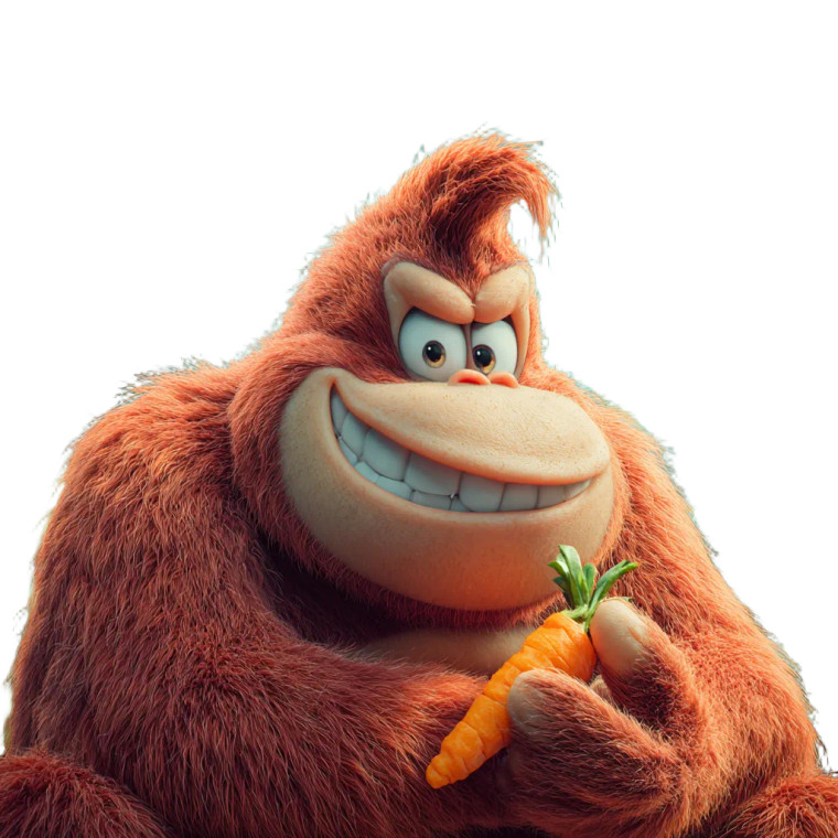Red-Haired Gorilla Vinyl Car Decal Sticker – Waterproof & UV-Resistant 3.4133333333333336"