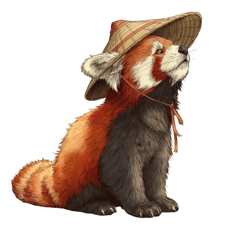 Red Panda In Hat Vinyl Car Decal Sticker – Waterproof & UV-Resistant 3.4133333333333336"