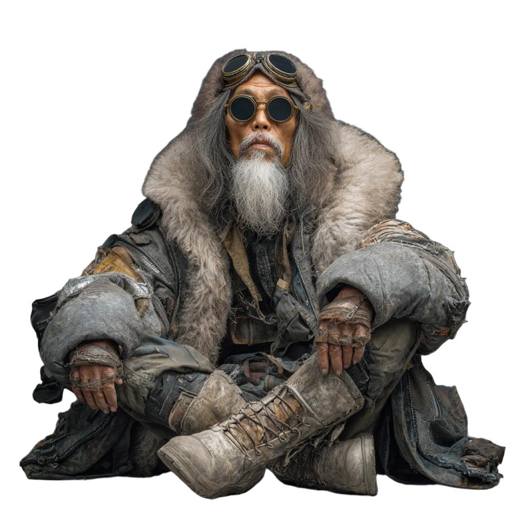 Post-Apocalyptic Vietnamese Man Vinyl Car Decal Sticker – Waterproof & UV-Resistant 3.4133333333333336"