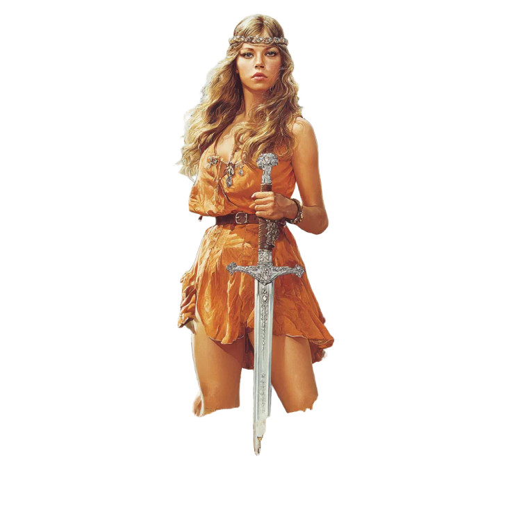 Barbarian Sword Girl Vinyl Car Decal Sticker – Waterproof & UV-Resistant 6.826666666666667"