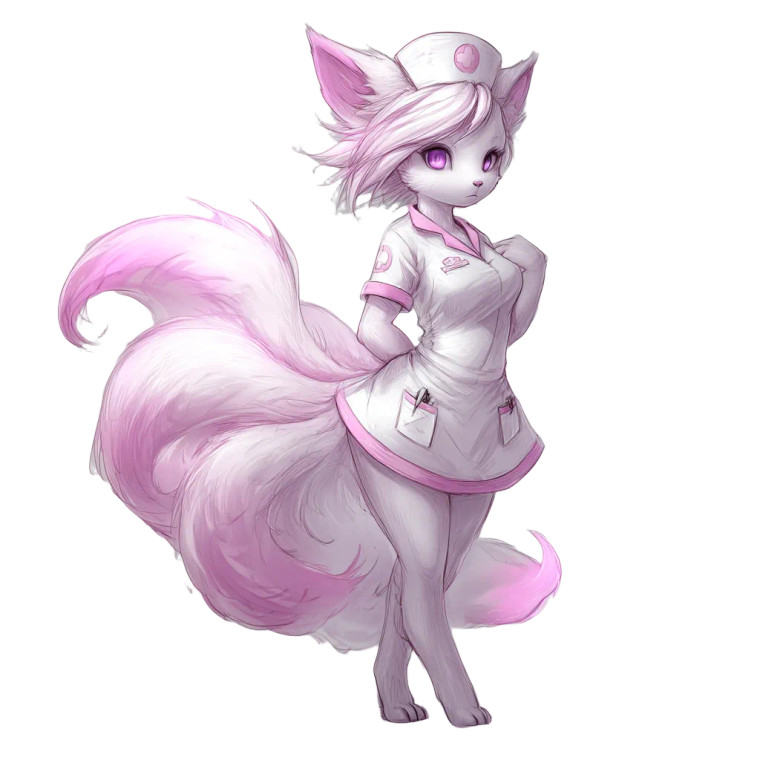 Nurse Vulpix Vinyl Car Decal Sticker – Waterproof & UV-Resistant 3.4133333333333336"