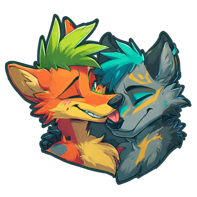 Affectionate Fox Bite Vinyl Car Decal Sticker – Waterproof & UV-Resistant 3.4133333333333336"