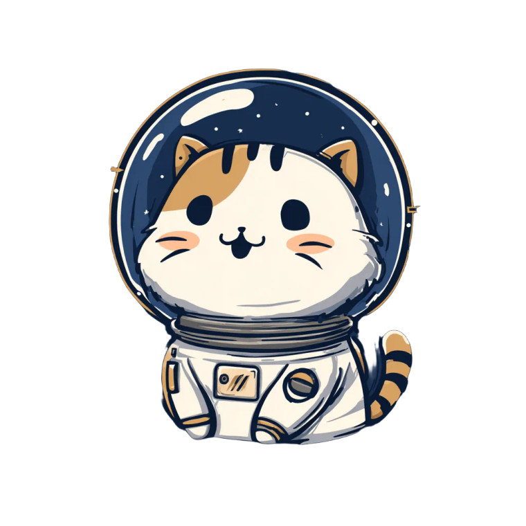 Cat Astronaut V5 Vinyl Car Decal Sticker – Waterproof & UV-Resistant 3.4133333333333336"