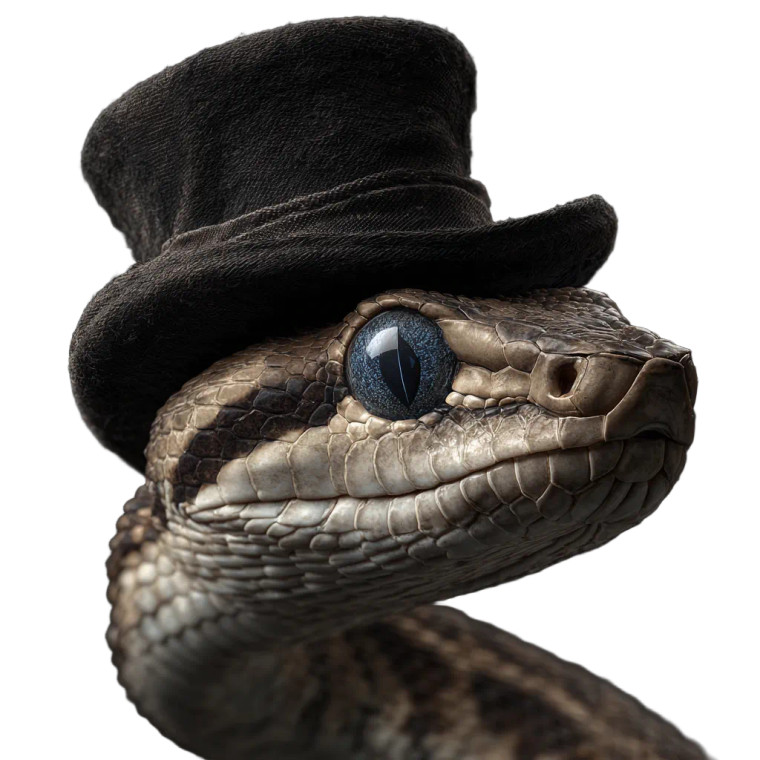 Snake In Top Hat Vinyl Car Decal Sticker – Waterproof & UV-Resistant 3.4133333333333336"