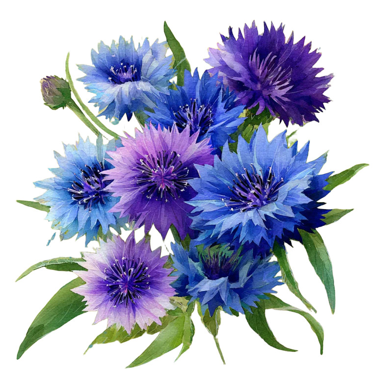 Vibrant Cornflowers Arrangement Vinyl Car Decal Sticker – Waterproof & UV-Resistant 3.4133333333333336"