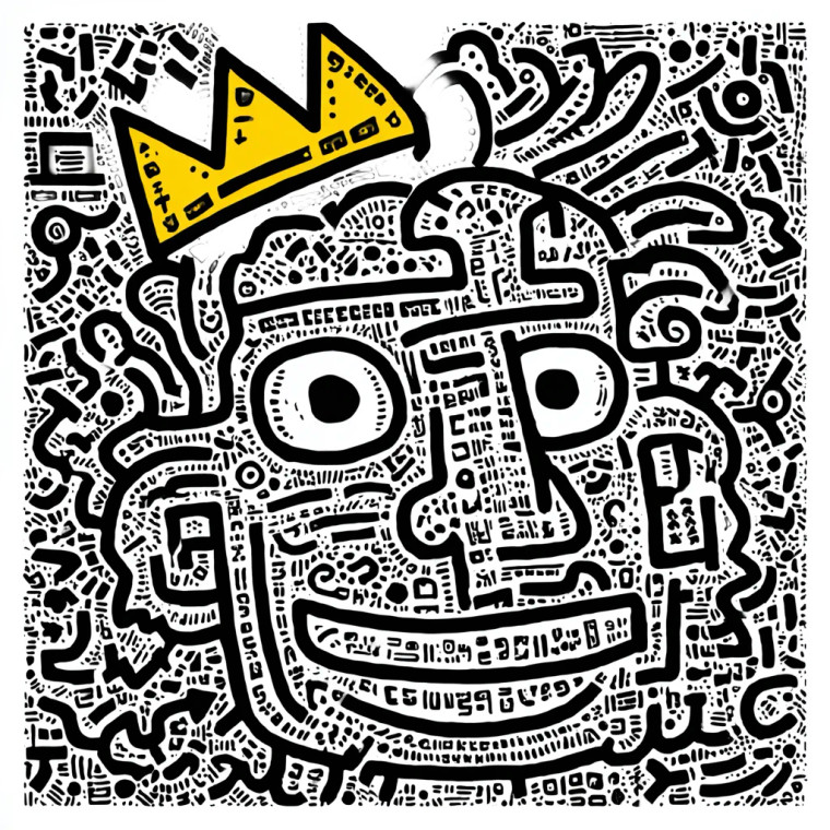 Haring-Style Youth Vinyl Car Decal Sticker – Waterproof & UV-Resistant 3.4133333333333336"