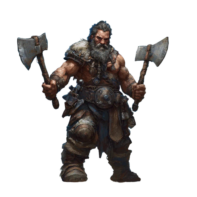 Barbarian With Hatchets Vinyl Car Decal Sticker – Waterproof & UV-Resistant 3.4133333333333336"