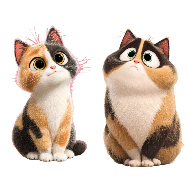 Aging Calico Cat Vinyl Car Decal Sticker – Waterproof & UV-Resistant 6.826666666666667"