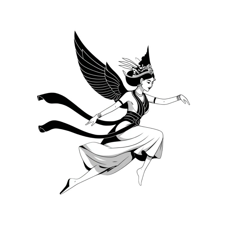 Balinese Bidadari Logo Vinyl Car Decal Sticker – Waterproof & UV-Resistant 6.826666666666667"
