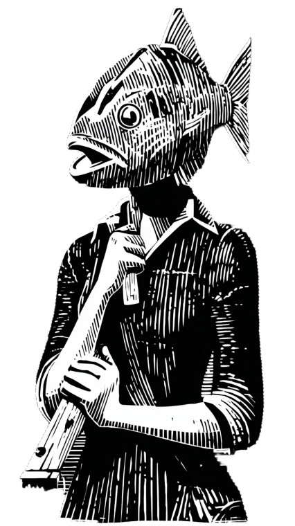 Appalachian Fish Mask Vinyl Car Decal Sticker – Waterproof & UV-Resistant 9.706666666666667"