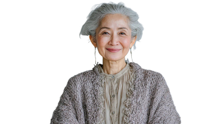 Elderly Japanese Woman V3 Vinyl Car Decal Sticker – Waterproof & UV-Resistant 5.4