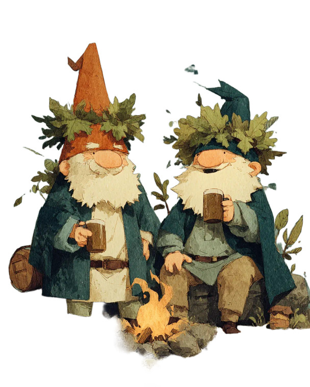 Friendly Gnomes Campfire Vinyl Car Decal Sticker – Waterproof & UV-Resistant 4.0"