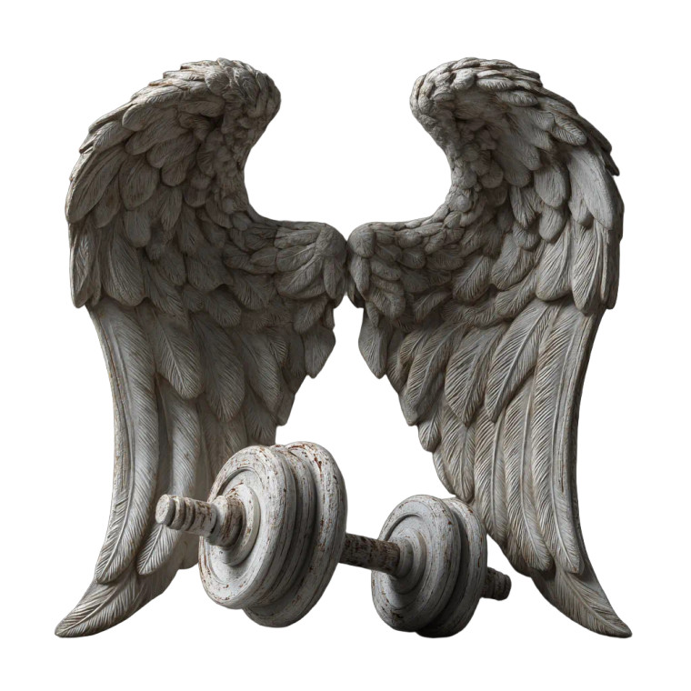Angel Wings Dumbell Vinyl Car Decal Sticker – Waterproof & UV-Resistant 6.826666666666667"