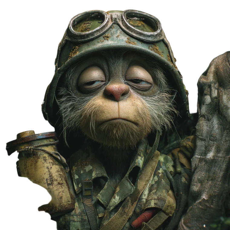 Sad Timon Soldier Vinyl Car Decal Sticker – Waterproof & UV-Resistant 3.4133333333333336"