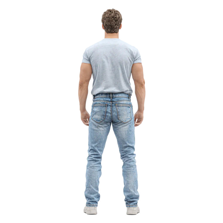 Man In Jeans Vinyl Car Decal Sticker – Waterproof & UV-Resistant 3.4133333333333336"