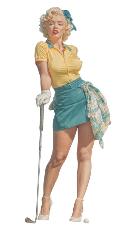 Marilyn Monroe Golfing V2 Vinyl Car Decal Sticker – Waterproof & UV-Resistant 4.8533333333333335"