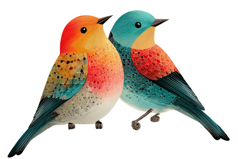 Colorful Playful Birds Vinyl Car Decal Sticker – Waterproof & UV-Resistant 2.986666666666667"
