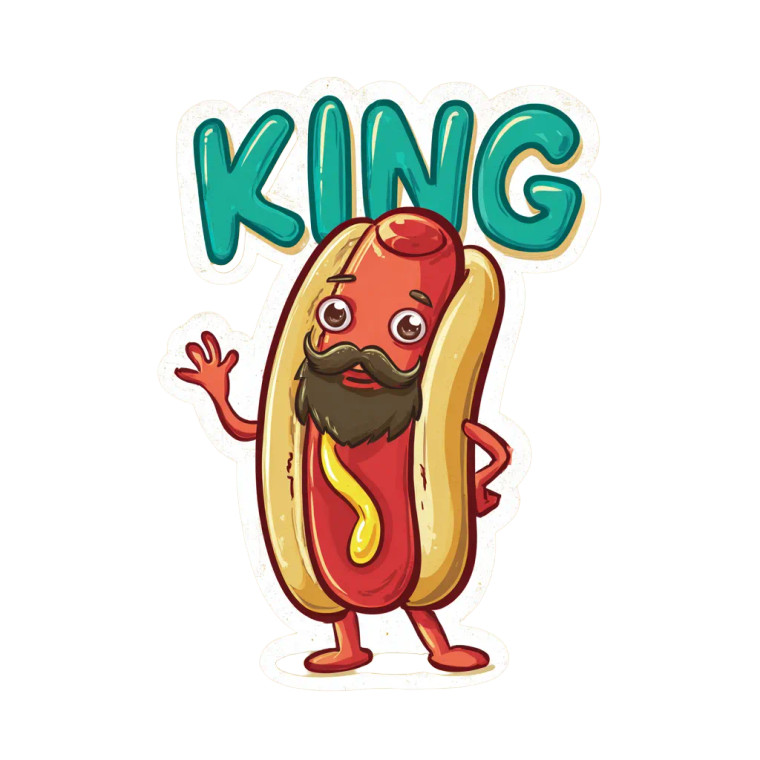 Hotdog King Vinyl Car Decal Sticker – Waterproof & UV-Resistant 6.826666666666667"