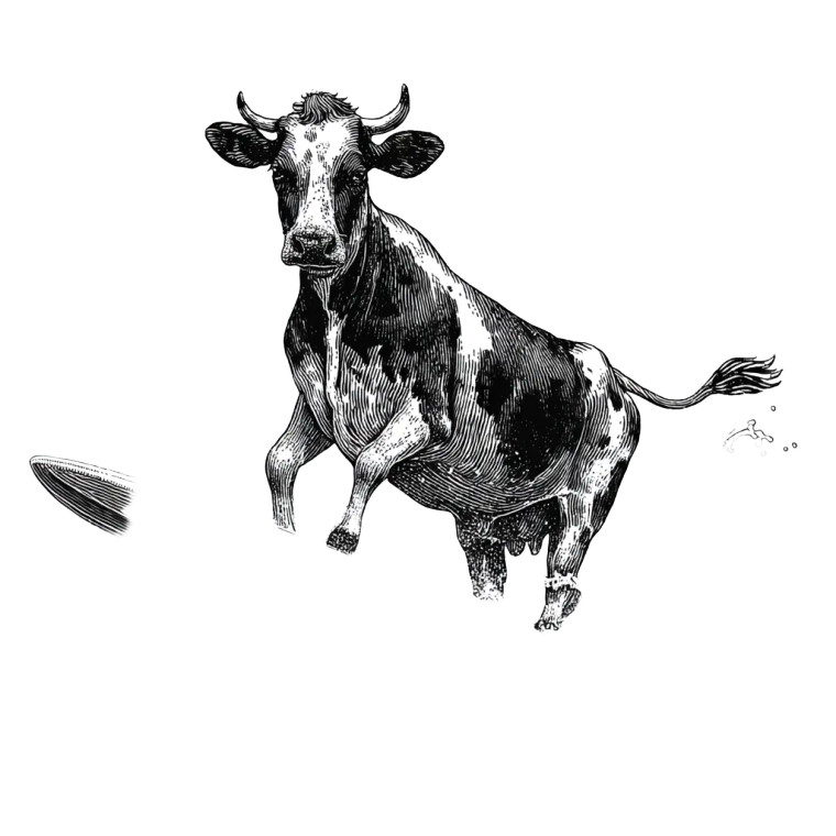 Cow Surfing Milk Vinyl Car Decal Sticker – Waterproof & UV-Resistant 6.826666666666667"