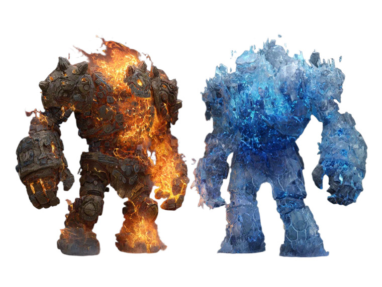 Elemental Golems Vinyl Car Decal Sticker – Waterproof & UV-Resistant 6.1866666666666665"