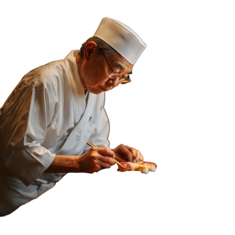 Japanese Sushi Chef Vinyl Car Decal Sticker – Waterproof & UV-Resistant 6.826666666666667"