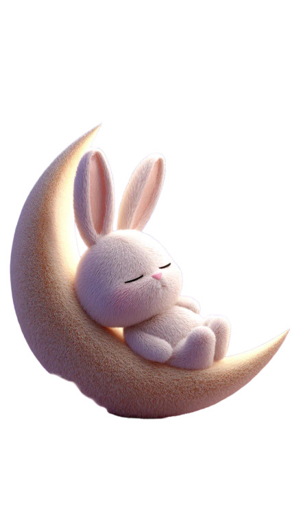 Sleeping Moon Bunny Vinyl Car Decal Sticker – Waterproof & UV-Resistant 4.8533333333333335"
