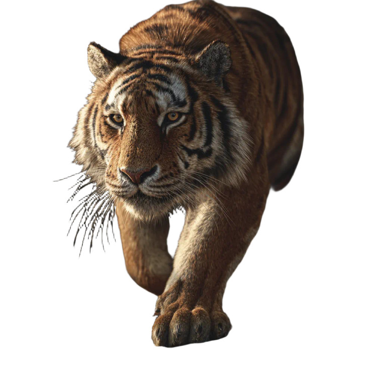 Walking Tiger V5 Vinyl Car Decal Sticker – Waterproof & UV-Resistant 3.4133333333333336"