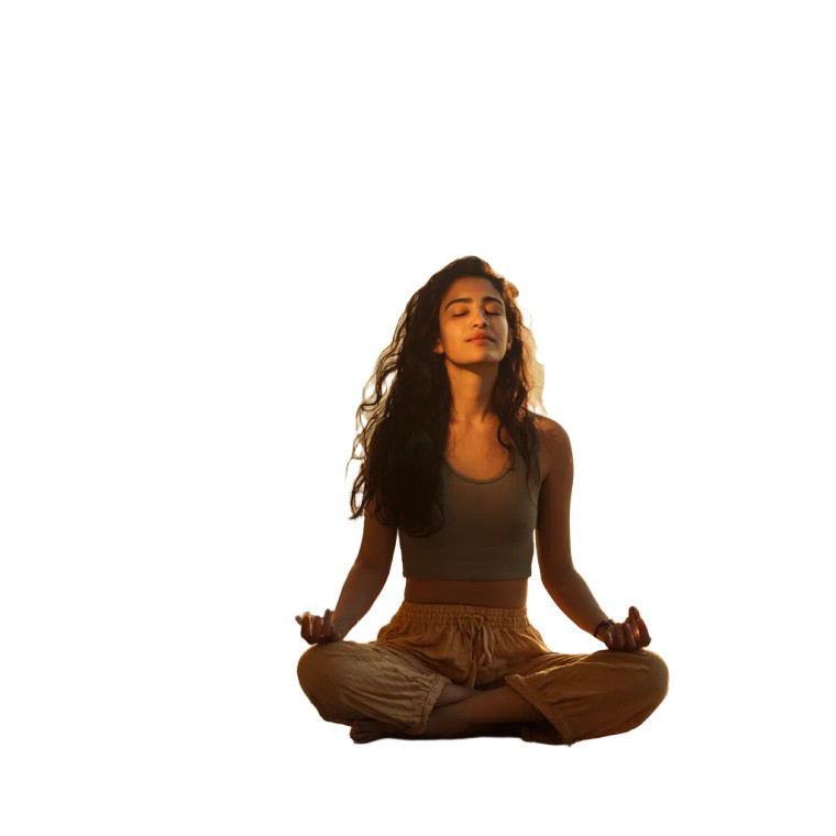 Meditating At Sunrise V4 Vinyl Car Decal Sticker – Waterproof & UV-Resistant 3.4133333333333336"