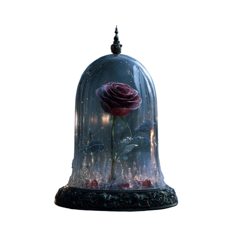 Enchanted Rose Dome Vinyl Car Decal Sticker – Waterproof & UV-Resistant 6.826666666666667"