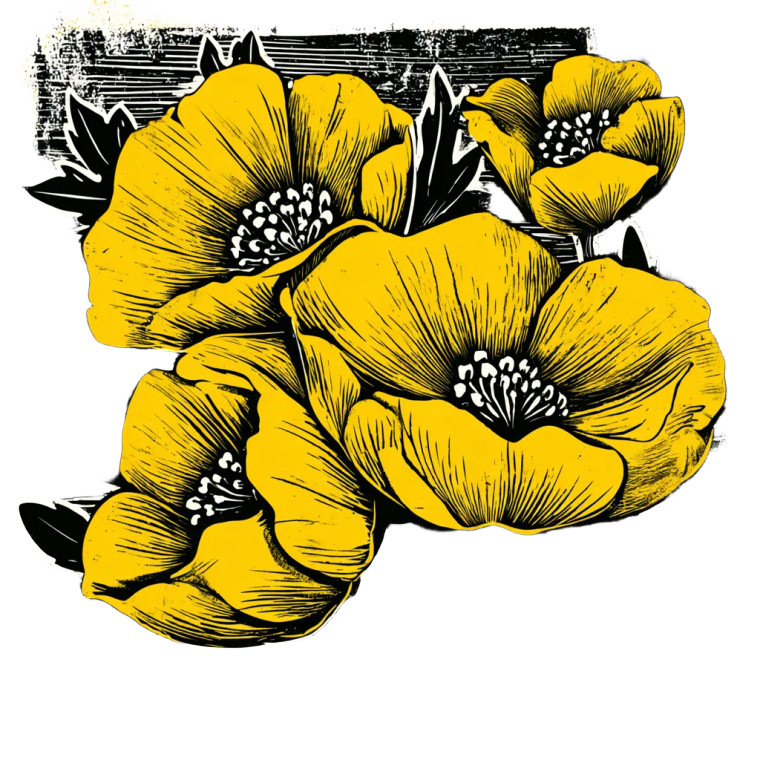 Blooming Buttercup Illustration Vinyl Car Decal Sticker – Waterproof & UV-Resistant 6.826666666666667"