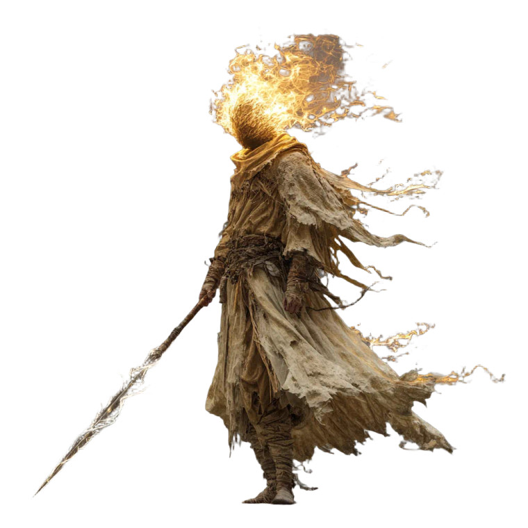 Fiery Spear Wielder V2 Vinyl Car Decal Sticker – Waterproof & UV-Resistant 3.4133333333333336"