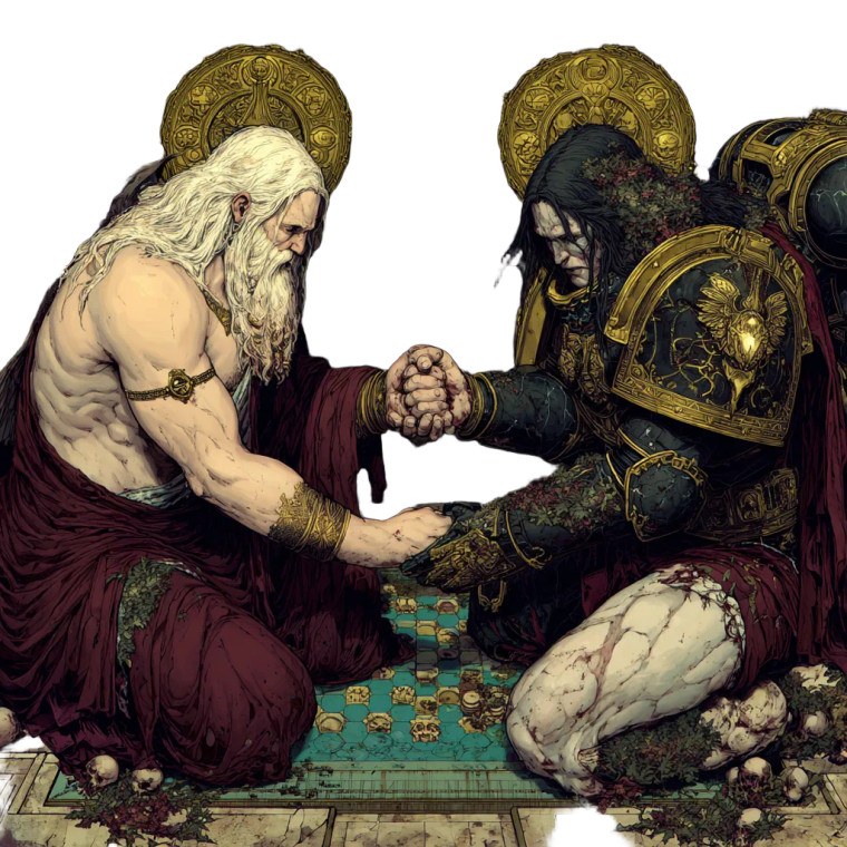 Gods Arm Wrestling Vinyl Car Decal Sticker – Waterproof & UV-Resistant 3.4133333333333336"