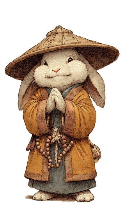 Monk Rabbit V2 Vinyl Car Decal Sticker – Waterproof & UV-Resistant 4.8533333333333335"