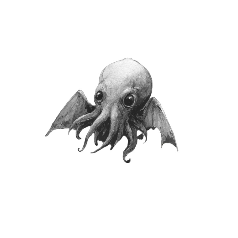 Baby Cthulhu Art Vinyl Car Decal Sticker – Waterproof & UV-Resistant 3.4133333333333336"