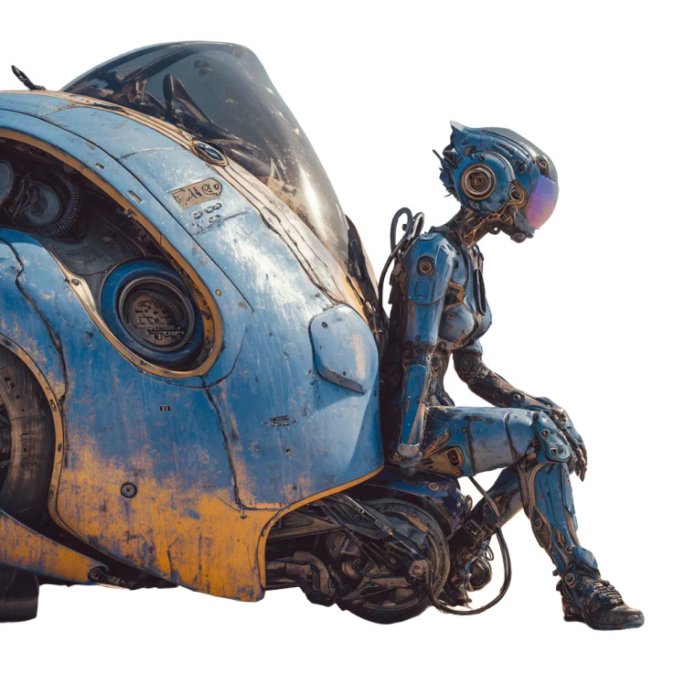 Futuristic Humanoid Female Vinyl Car Decal Sticker – Waterproof & UV-Resistant 6.826666666666667"