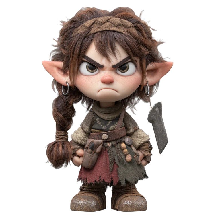 Angry Female Gnome Vinyl Car Decal Sticker – Waterproof & UV-Resistant 3.4133333333333336"
