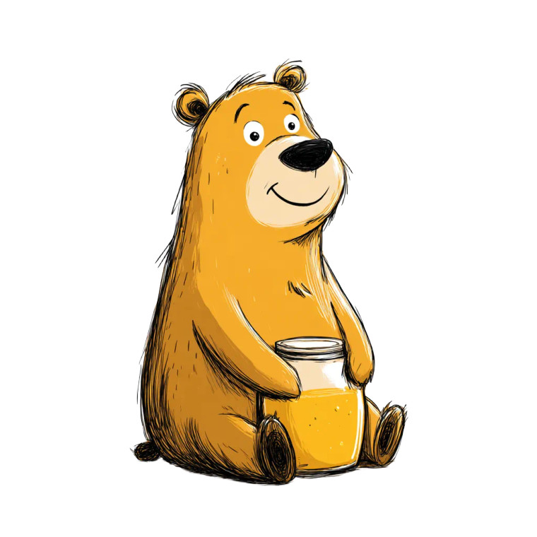 Cartoon Honey Bear Vinyl Car Decal Sticker – Waterproof & UV-Resistant 3.4133333333333336"