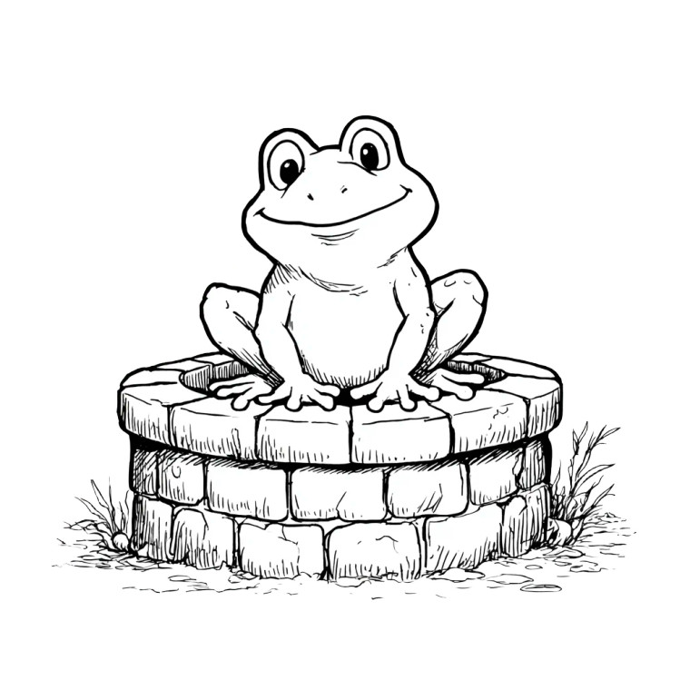 Funny Frog Well Vinyl Car Decal Sticker – Waterproof & UV-Resistant 3.4133333333333336"