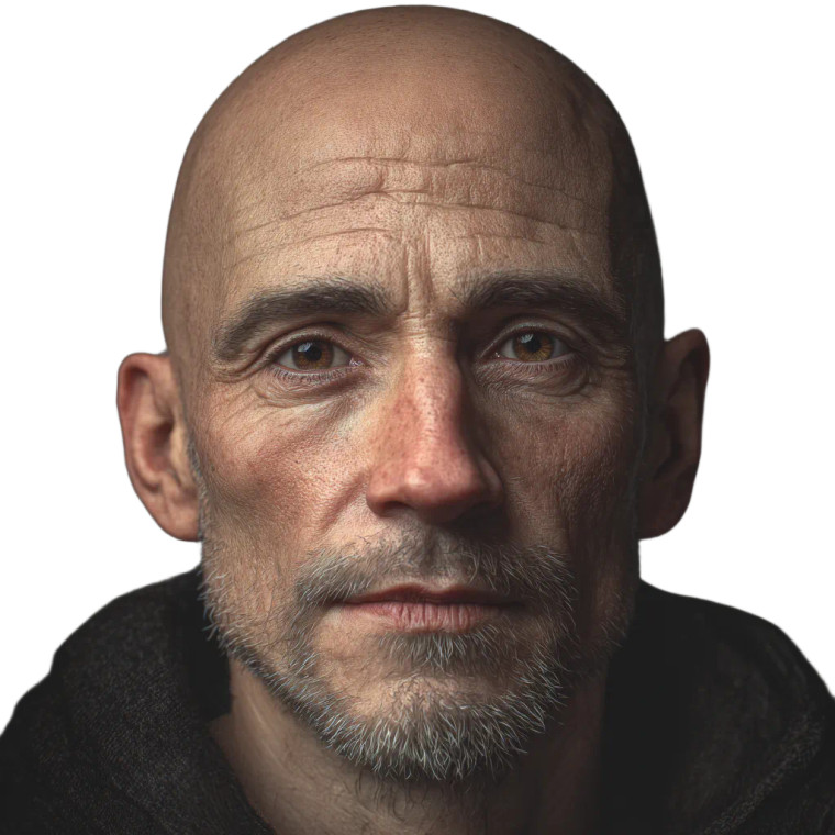 Friendly Bald Man V3 Vinyl Car Decal Sticker – Waterproof & UV-Resistant 3.4133333333333336"