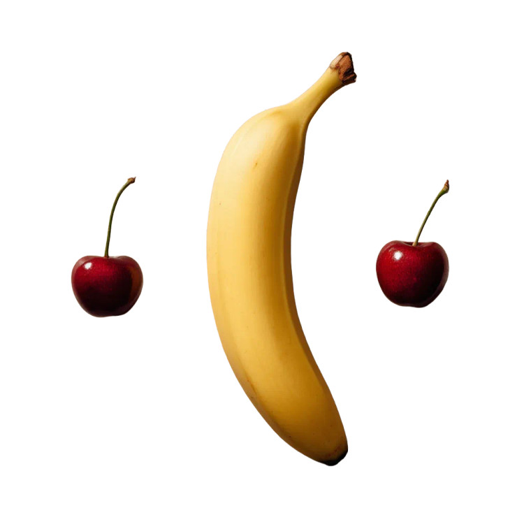 Banana With Cherries Vinyl Car Decal Sticker – Waterproof & UV-Resistant 3.4133333333333336"
