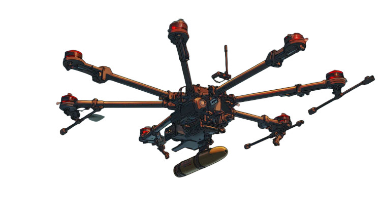 Hexacopter Drone Vinyl Car Decal Sticker – Waterproof & UV-Resistant 2.72"