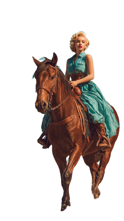 Marilyn Monroe Riding Vinyl Car Decal Sticker – Waterproof & UV-Resistant 4.8533333333333335"